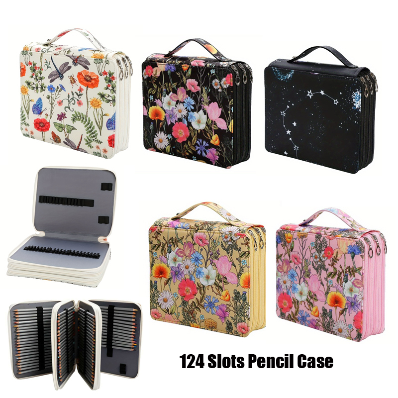 Pencil Case Large - 大容量スクールペンシルケース、女の子と男の子のためのペンボックス、文房具バッグ、ビッグオーガナイザー、3コンパートメントポーチ、124スロット