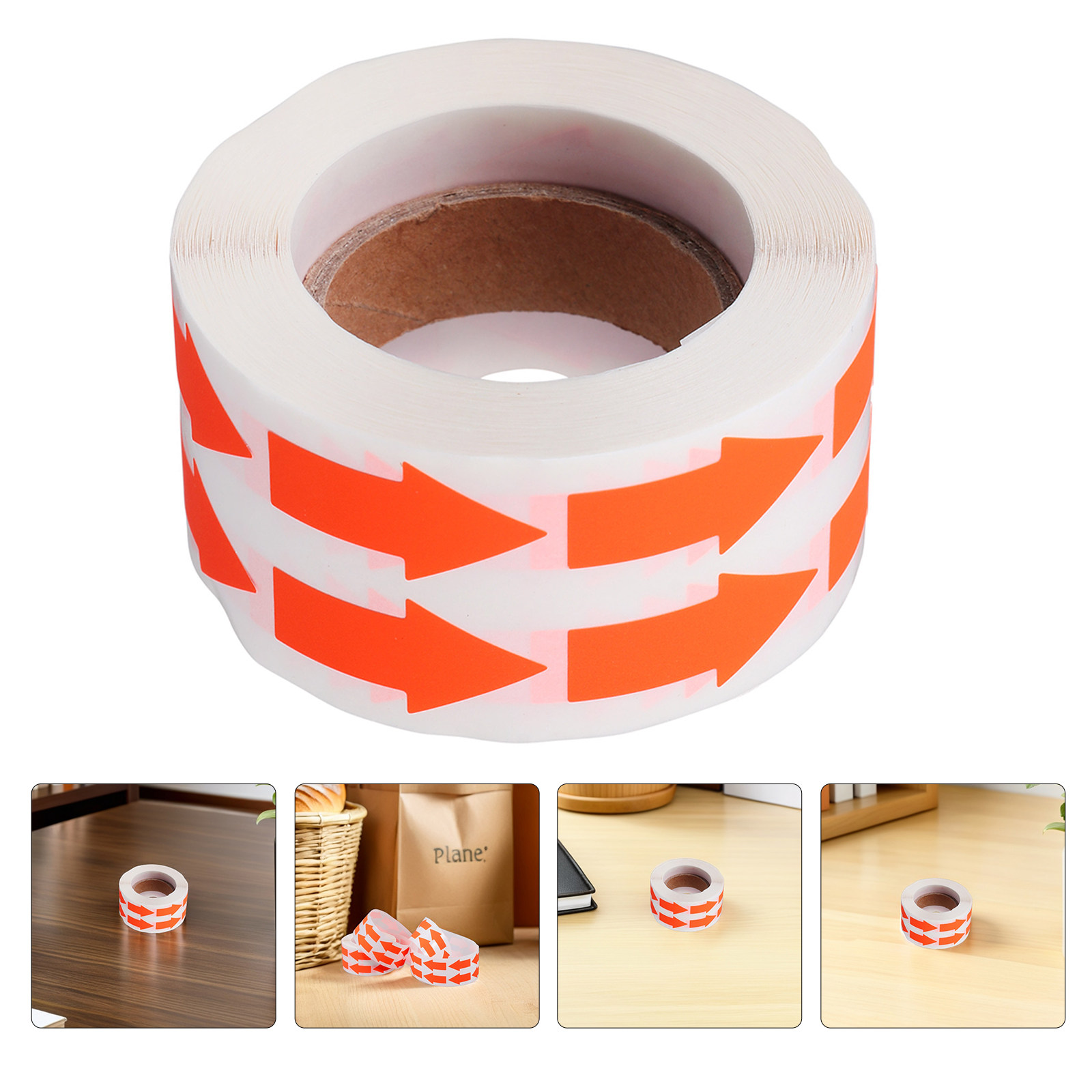 Sticker Label Roll - 2ロール蛍光矢印ステッカー 粘着式 光る方向指示ラベル 高輝度 オフィス施設の床整理用