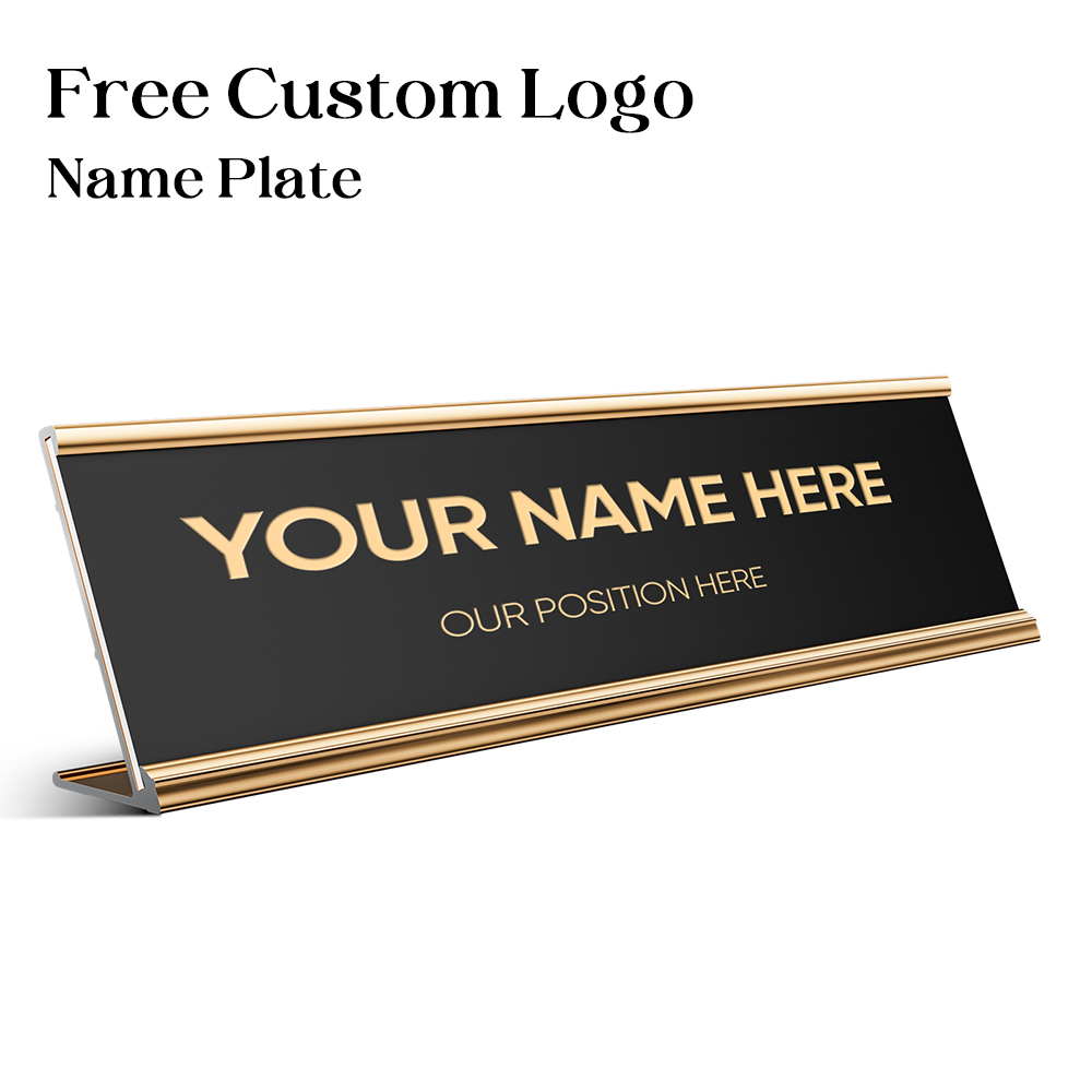 Desk Name Plate - 無料のパーソナライズされたカスタムオフィスネームプレート アルミニウム印刷 オフィスデスクネームプレート オフィスビジネスデスクサインホルダー 20 x