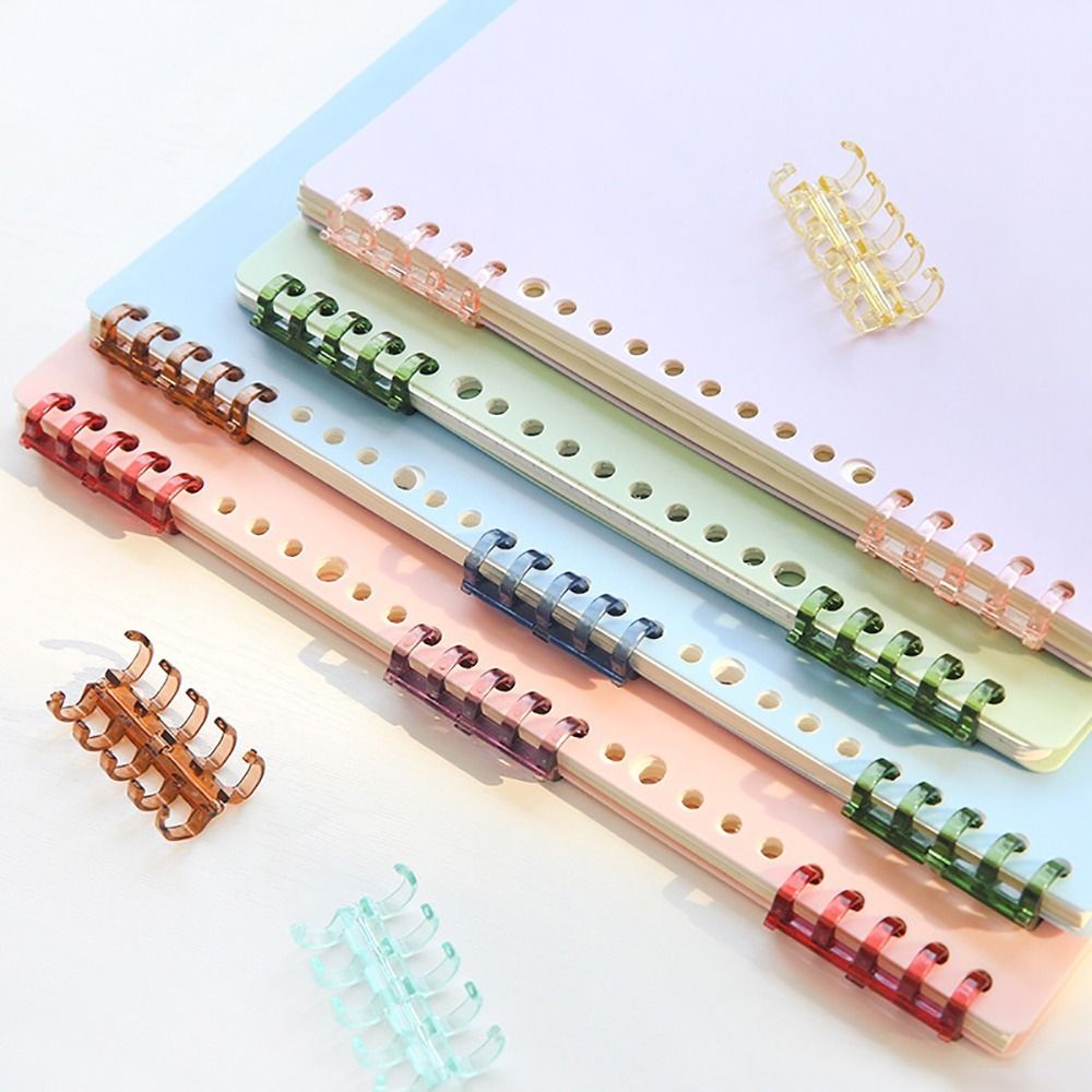 Binding Comb Plastic - 10 個のバインディングスパインスナップスプリットバインダーリング学習カード文具事務用品ルーズリーフ 5 リングプラスチックバインディングコーム