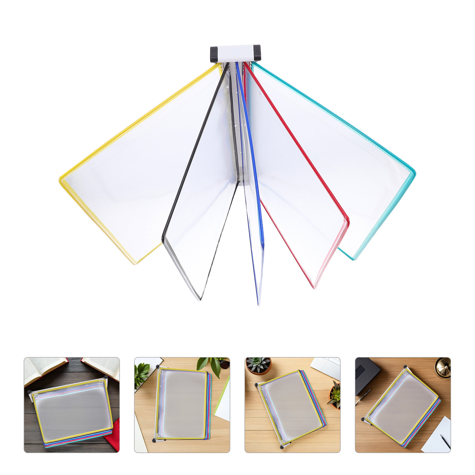 File Folder Hanging - 壁掛け式ファイルディスプレイラック。A4サイズの書類を5つの仕切りで整理できる、オフィス用バインダー、書類整理、紙のホルダー。