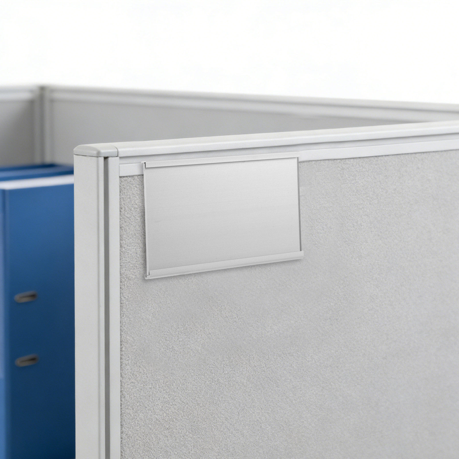 Desk Name Plate - アルミ合金製デスク用ネームプレートホルダー、オフィススタッフのポジション表示用、粘着式吊り下げ、内寸0.5x12cm、金属製ネームプレート