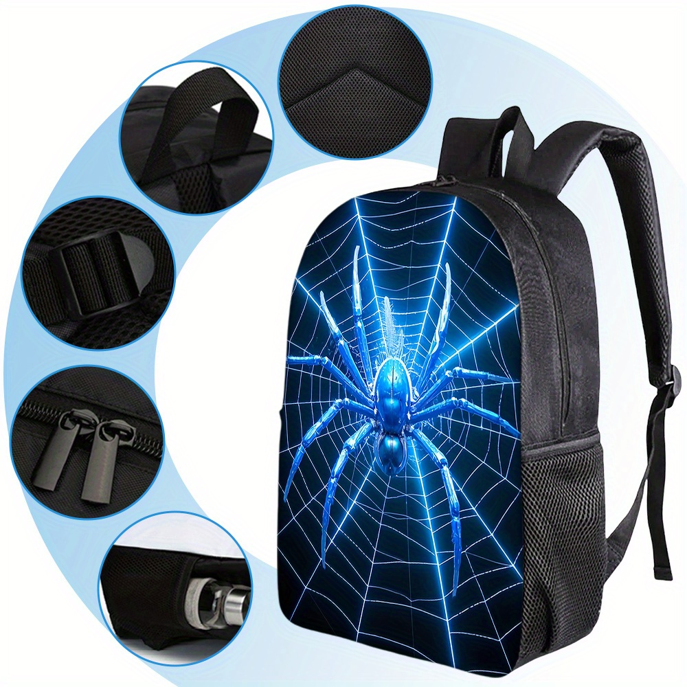 3 個のスパイダーパターンバックパック大容量バックパックメッ - Pencil Case Large のレビューと価格
