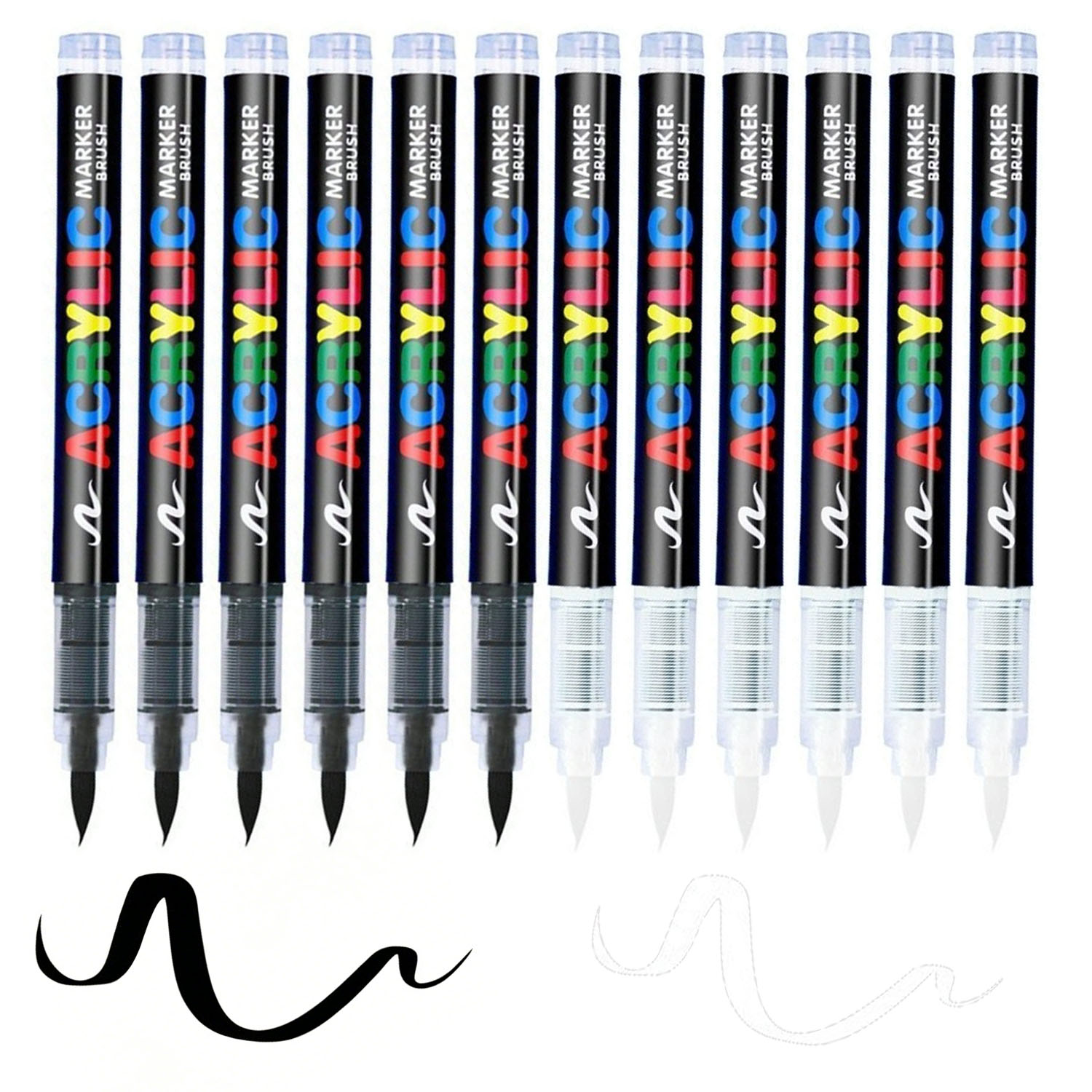 12本入り ブラック/ホワイト プレミアムソフトチップアクリ - Whiteboard Marker Set のレビューと価格