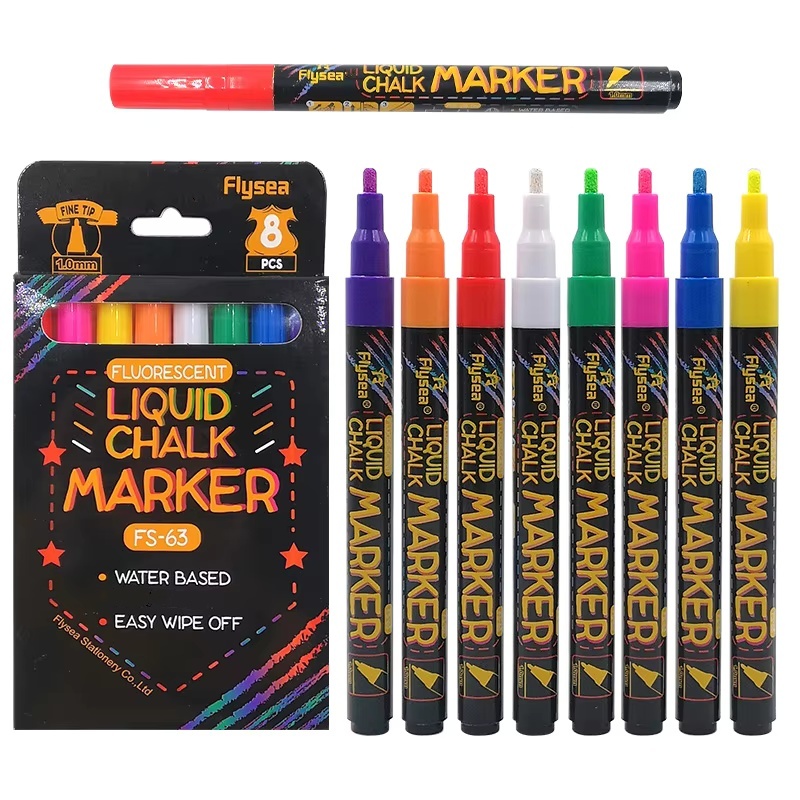 8 個の液体チョークマーカー - 洗える & ウェット消去チ - Whiteboard Marker Set のレビューと価格