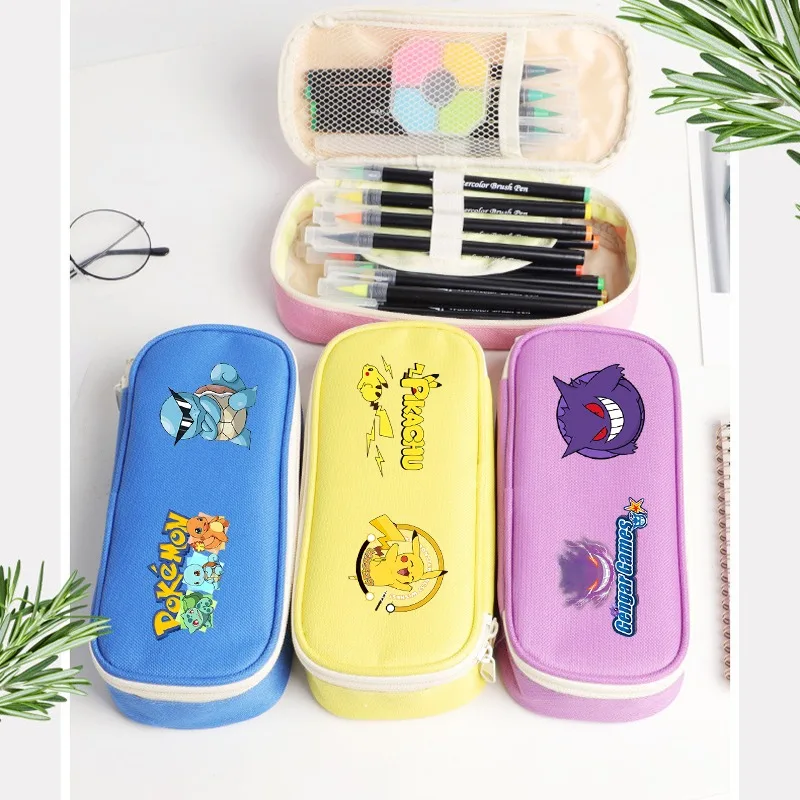 ポケモンピカチュウ鉛筆ケースかわいい学生文具漫画アニメグラフ - Pencil Case Large のレビューと価格