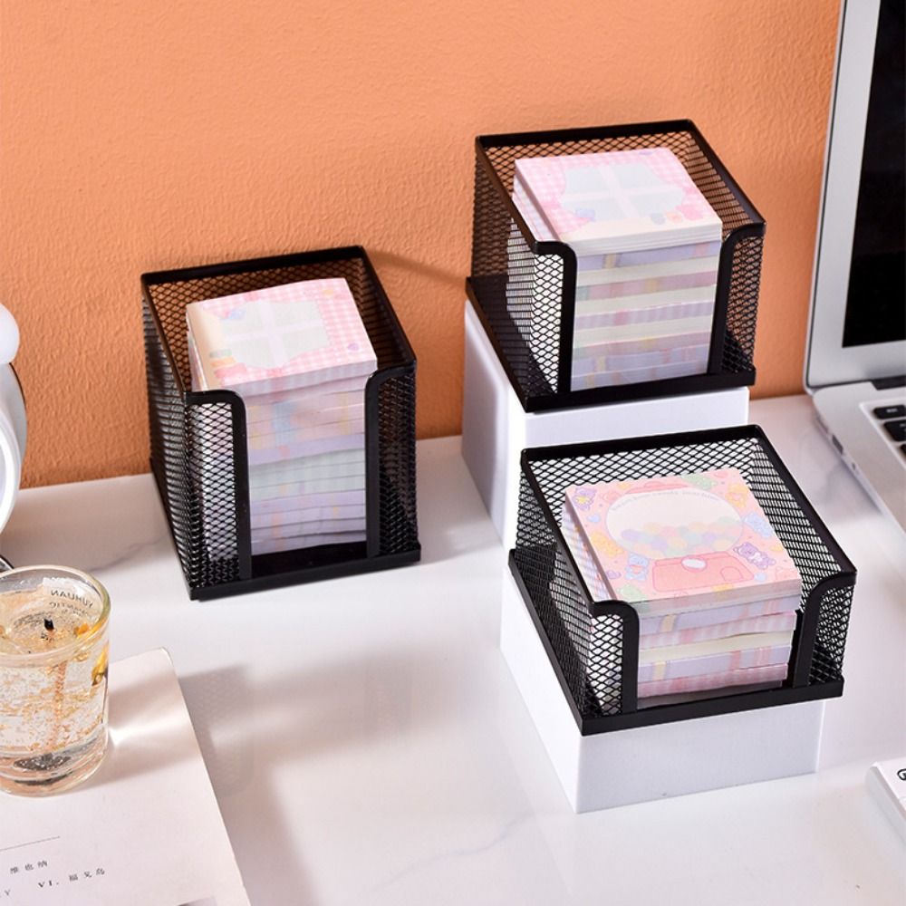 ブラックメッシュペーパーキューブ、ミニメモ帳ボックス、収納ケ - Sticky Note Cube のレビューと価格