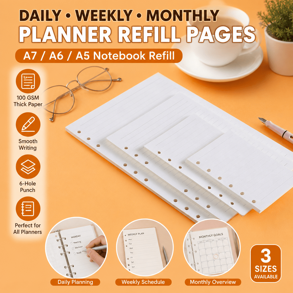 A5 A6 A7プランナーリフィルページ 6穴ルーズリーフノ - Notebook Dotted A5 のレビューと価格