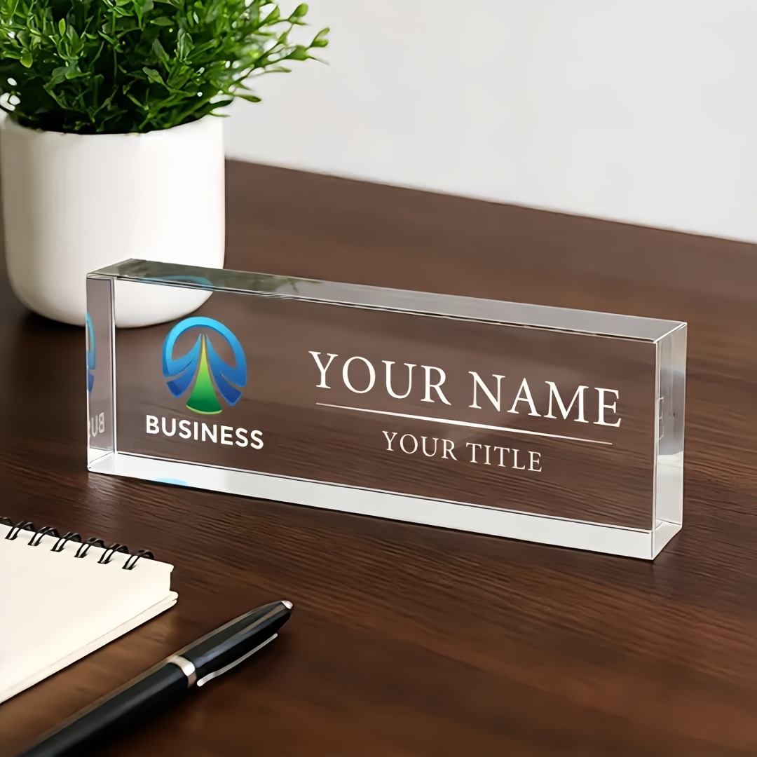 2Dフラットパーソナライズアクリルデスクネームプレートピンク - Desk Name Plate のレビューと価格