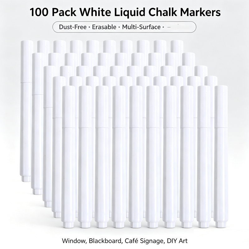 液体チョーク消せるペン 3-100 個白マーカーガラス窓用黒 - Whiteboard Marker Set のレビューと価格