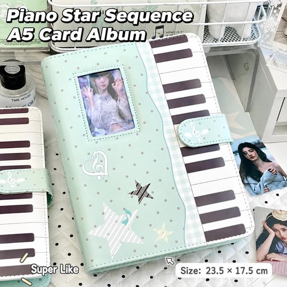 かわいい水玉模様のピアノバインダーノート A5 ルーズリーフ - Notebook Dotted A5 のレビューと価格